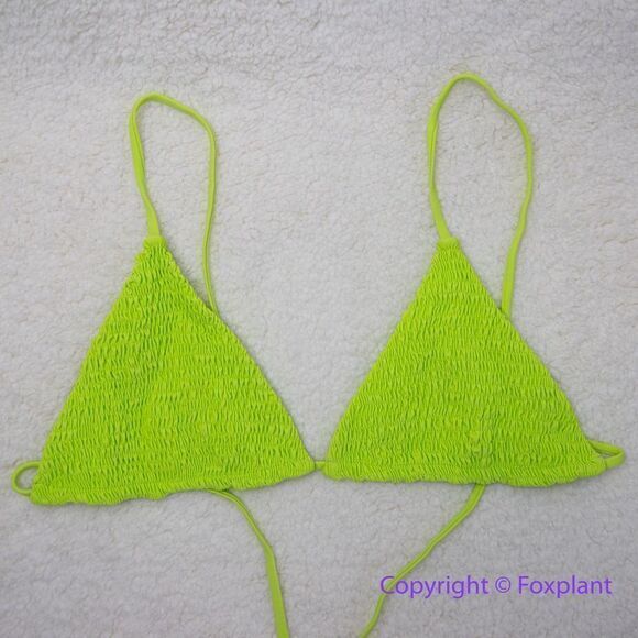 NEW Aila Blue Free People Soraya Bikini Top, lime green, size L - Picture 3 of 9